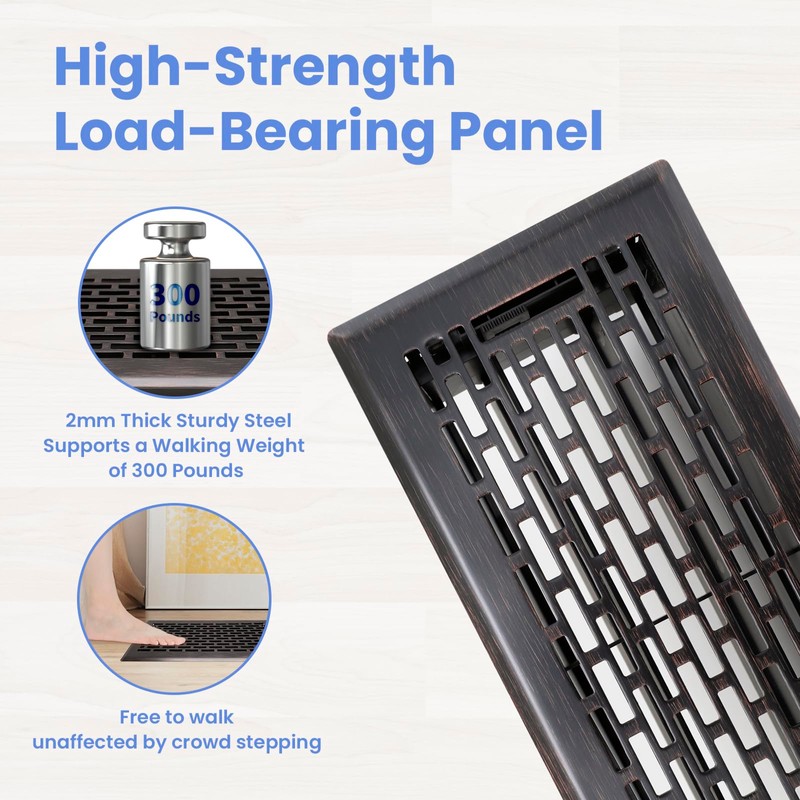 Howeall 4x10 Inches 6 Pack Heavy Duty Walkable Floor Register