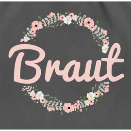 Shirtracer - Gym Bag Backpack - JGA Stag Night Women - Bride Motif Flower Wreath, 02 Dark Grey