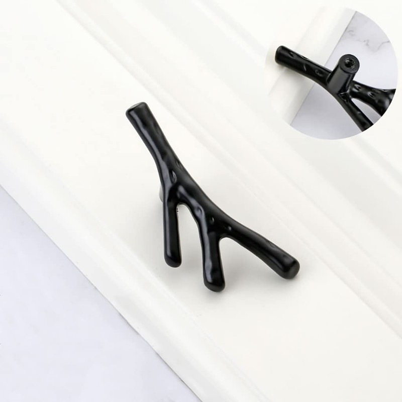 ESreake 4 Pack Single Hole Branch Knobs Vintage Tree Twig