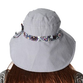 LassZone Women Sun Protection Cotton Hats Summer UPF 50+ Sun Shade Flap Cover Cap with Neck Cover Cord for Womens Girls Grey