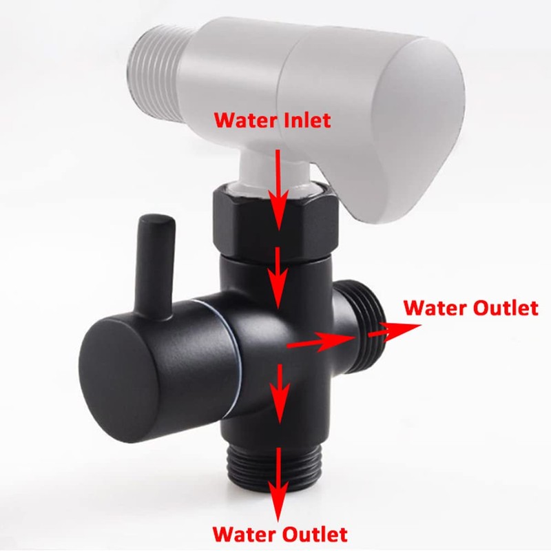 Shower Diverter Valve, G1/2 Inch Brass Shower Arm Shut-Off Valve