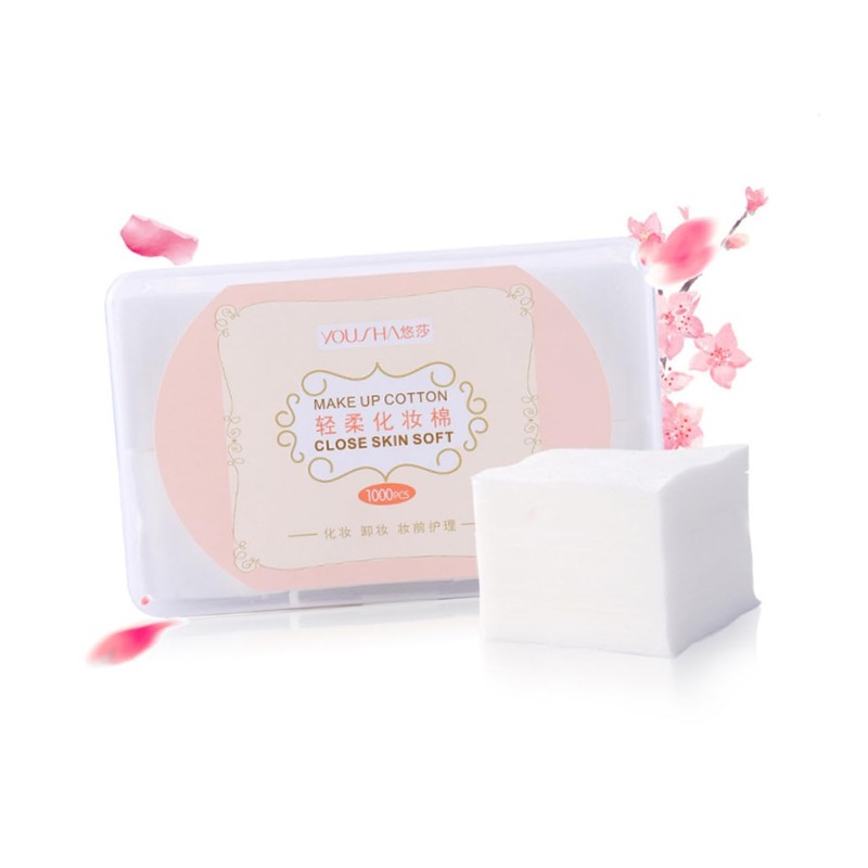 IWOWHERO 1000pcs Makeup Cotton Pads Thin Non Woven Cosmetic Facial