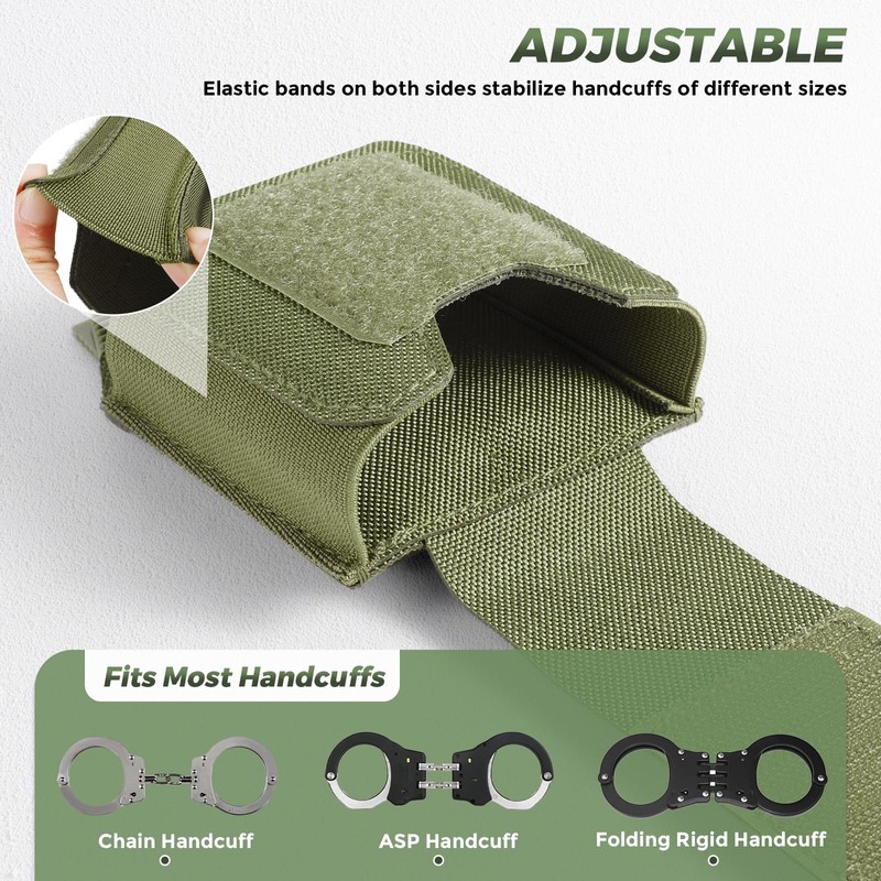 Molle Handcuff Pouch, Handcuff Case for Duty Belt/Tactical Vest, Handcuff