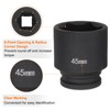 sourcing map 6-Point Impact Socket 3/4" Drive 45mm Metric 40Cr