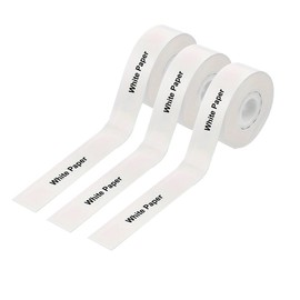 3 Rolls White D30 Continuous Labels 15mm x 4M Compatible with Label Maker Model D35 Q30 Q31 Q32 Q30S Long Label Tape, Thermal Sticker Paper Black on White Laminated Office Labeling Tape Replacement