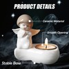 Tealight Candle Holder, Ceramic Angel Candle Holder for Table Display,