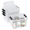 Afromy 4-Pack Plastic Storage Bins with Lid, Latching Stackable Utility
