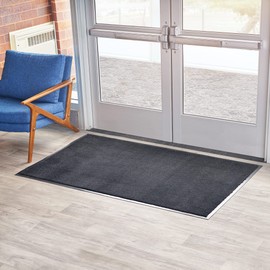 Consolidated Plastics Economy Indoor/Outdoor Entrance Floor Mat with Non-Slip Rubber Backing, Absorbs Water, 18 Oz Heavy Duty Carpet Rug Commercial Grade (3' x 4', Navy Blue)