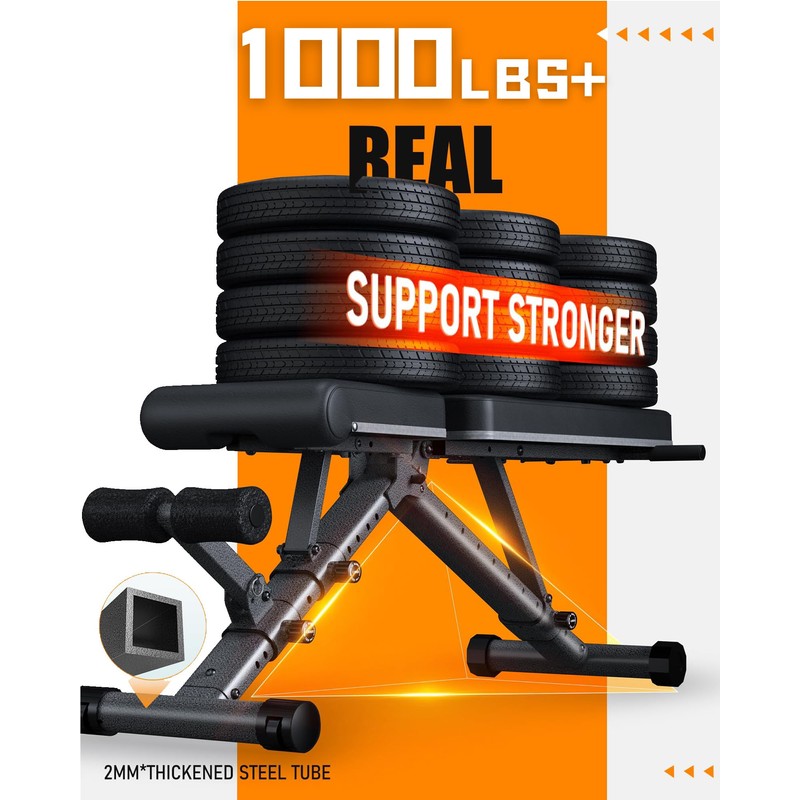 BARWING Adjustable Weight Bench Workout Bench, 1000 LB Heavy Duty