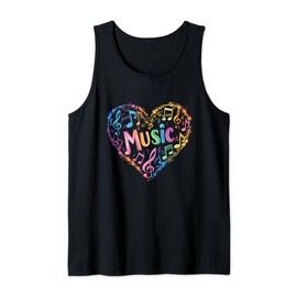Colorful Heart Music Design for Musicians Tank Top