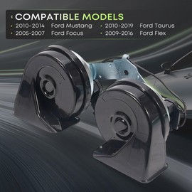 Dual Horn Assembly with Bracket Compatible with 2005-2007 Ford Focus 2010-2014 Ford Mustang 2010-2019 Ford Taurus 2009-2016 Ford Flex Replace DA5Z-13832-B
