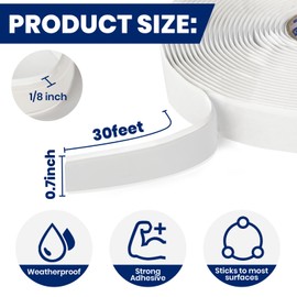 ADHES Premium Butyl Sealant Tape 3/4" x 30 'x 1/8", 5 Rolls White Butyl Rubber Sealant Tape for RVs, Vehicles, Marine and Home Repair – Ideal for Headlights, Windows, Doors, and Windshields