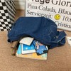 LIZHAOCAI Denim Shoulder Handbag Casual Retro Style Tote Bag Convenient