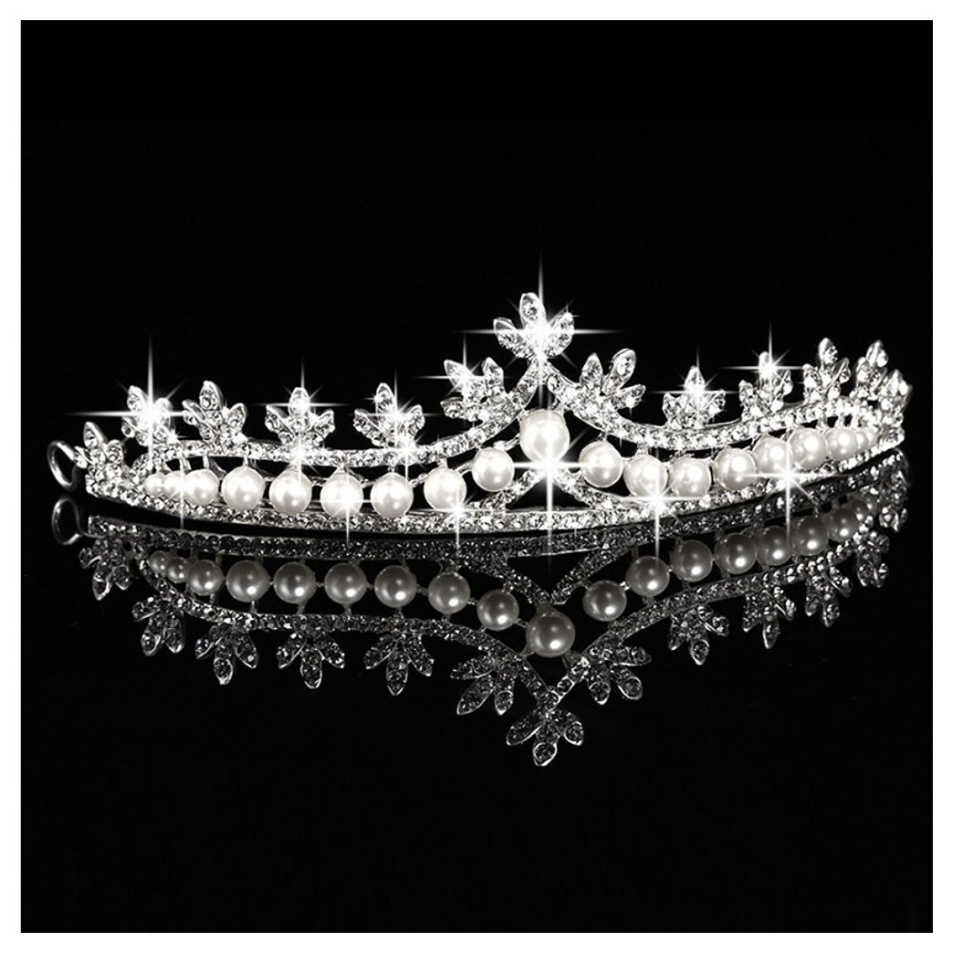 Fdesigner Wedding Bride Crown Silver Princess Hair Accessories Prom Tiaras Hair Jewelry for women and Girls