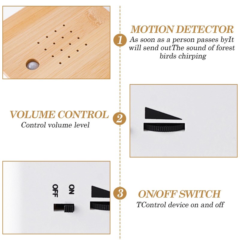 WIYETY Bird Chirping Motion Sensor Box: Nature Sounds Box Bird