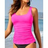 Aqua Eve Tankini Tops for Women Swimwear Top Only Tummy