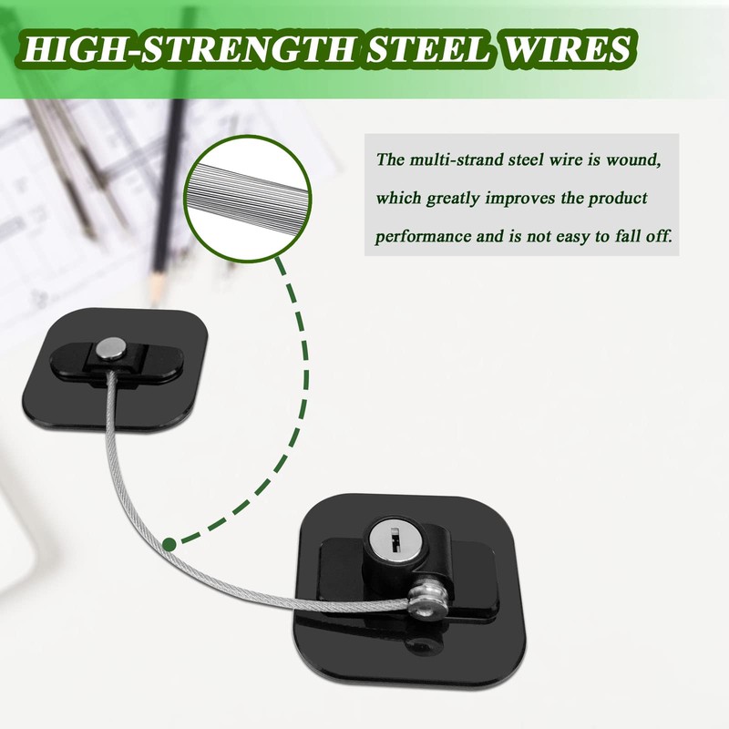 Refrigerator Lock with Key, Fridge Locks,Lock for Fridge Freezer, Cabinets