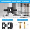 RAZCC Passage Door Handles, 5 Pack Square Black Interior Door