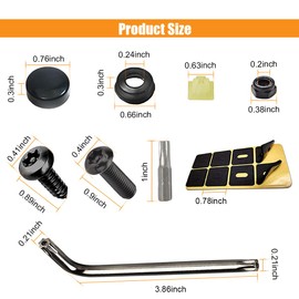 Car License Plate Screws Kit, Anti Theft Stainless Steel Car Plate Mounting Hardware, M6 (1/4") Tamper Proof Screws Rustproof License Plate Bolt Frame Covers Fastener for Frame Holder