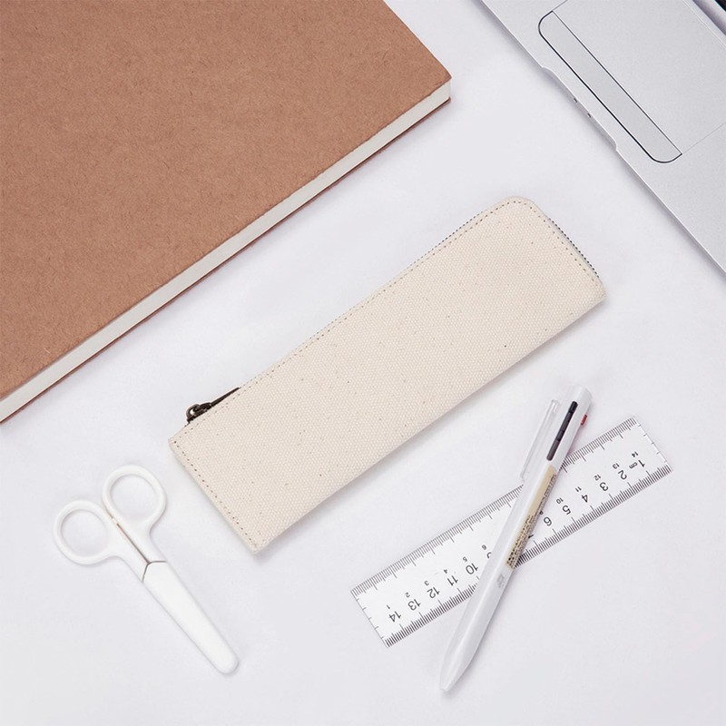 YONBEN Canvas Pencil Case Slim Pencil Pouch with Cotton Canvas