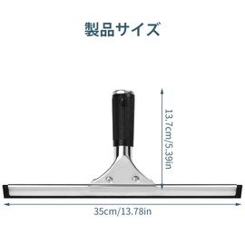 Dish Drainer Squeegee Stainless Steel Window Squeegee Size 35cm Stainless Steel Squeegee Shower Window Squeegee Window Cleaning Condensation Drip Professional Tool Easy to Clean Glass Rubber Strip for