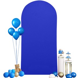 Royal Blue Spandex Fitted Wedding Arch Stand Cover 7.2FT Round Top Chiara Arch Stretchy Backdrop for Birthday Party Ceremony Banquet Decoration