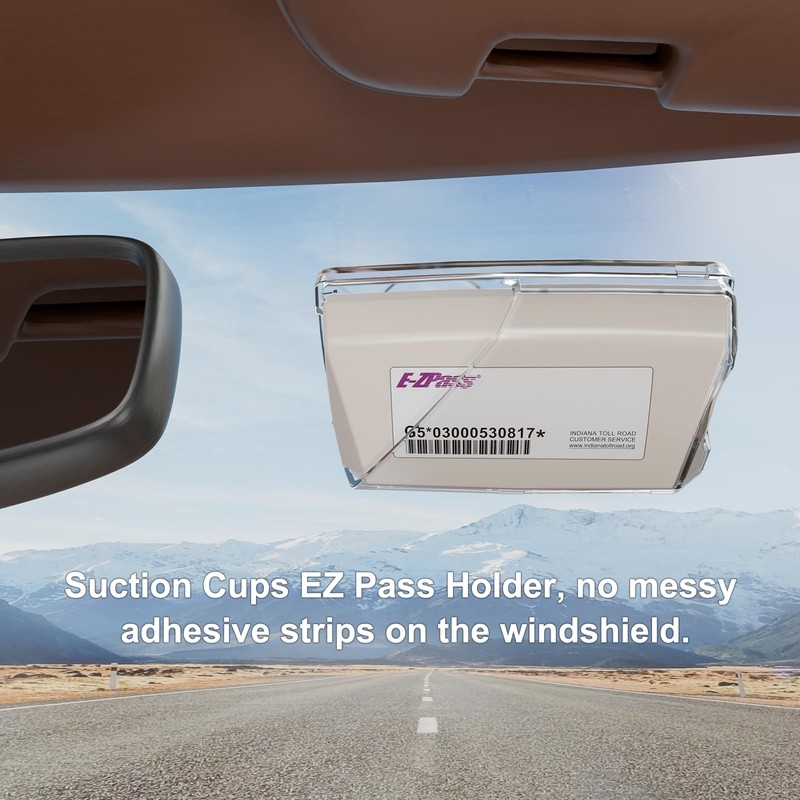 FLLIK EZ Pass Holder for Windshield. Ezpass with Strong Suction