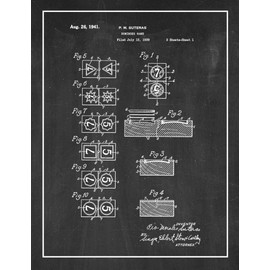 Dominoes Game Patent Print Chalkboard with Border (5" x 7") M15552