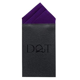 DQT Mens Plain Satin Pre-Folded One Peak Pocket Square Handkerchief - Purple