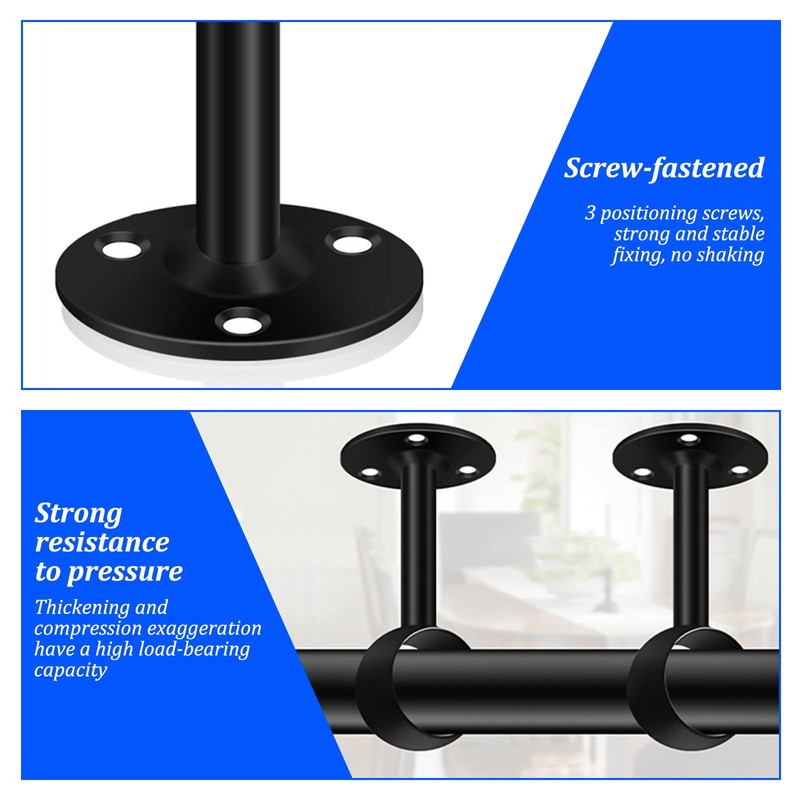 2 Set Pole Brackets - 32mm Stainless Steel Curtain Brackets,