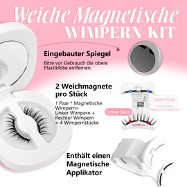 CALAILIS Soft Magnetic Eyelashes, 1 Pair of Magnetic Eyelashes with Pliers, Magnetic Lashes, Natural Look Eyelashes, Magnetic, No Glue Required, Easy to Wear and Remove (MAH3)