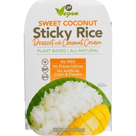 24Vegan Sweet Coconut Sticky Rice Dessert with Coconut Cream - Certified - Plant Based - NON GMO - Gluten Free