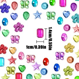 TEAONE Acrylic Gemstone, 400 PCS Colorful Gems for Crafts, Arts, Jewelry Making (Bulk)