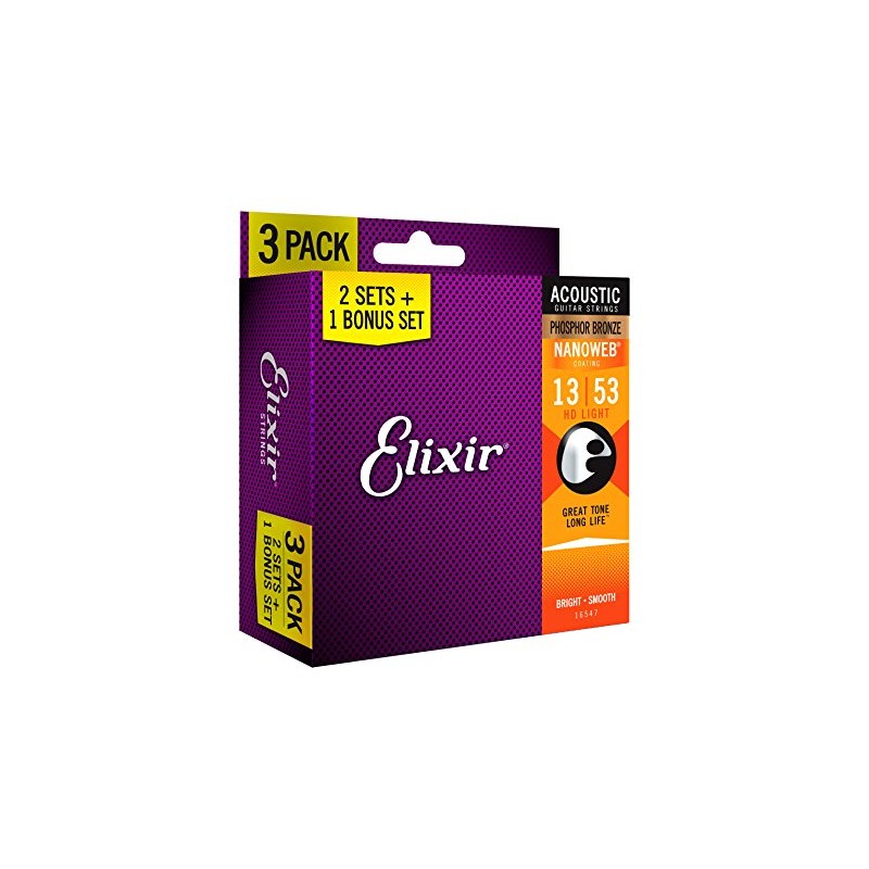 Elixir Strings 16547 cuerdas para guitarra acústica de bronce fosfórico