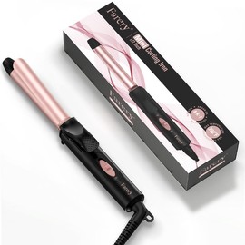 FARERY Mini Curling Iron Travel Size 1 Inch, Dual Voltage, Travel Size Curling Iron with Storage Bag - Style: 1/2 Inch (Rose Gold)