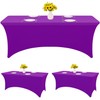 HAISIWLKJ 3 Pack Table Cloth 8ft Purple Tablecloths for Rectangle