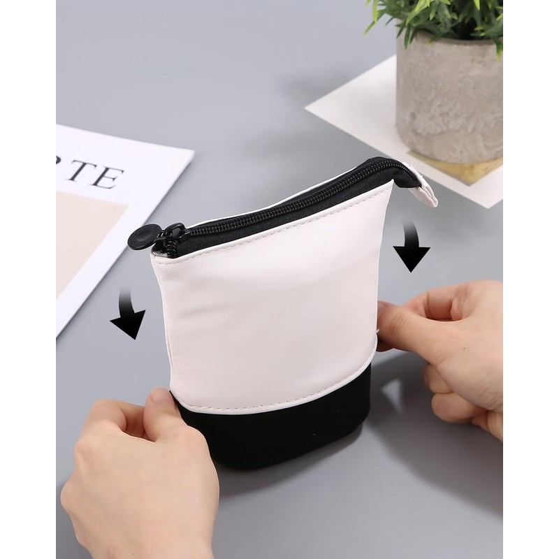 Xespis Pencil Case with Zip, Telescopic Pencil Case, Milk., pencil