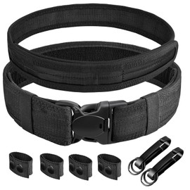 MOZETO Duty Belt, 2" Police Security Nylon Duty Belts Law Enforcement Officer with 2 Key Holder and 4 Belt Keepers