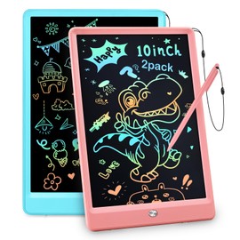 2 Pack LCD Writing Tablet, 10 Inch Doodle Board Toddler Kids Toys Gifts, Drawing Tablet Drawing Pad, Kids Games Educational Learning Travel Birthday Gifts Toys for 3 4 5 6 7 8 9 Years Old Girls Boys