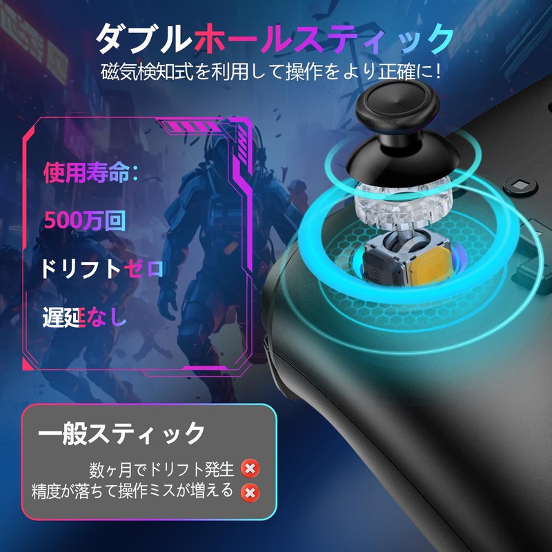 【2026新登場】Switch 2 コントローラー スリープ解除 Switch1/2対応 2.4Gレシーバー付き Bluetooth/有線 スイッチコントローラー Cボタン搭載 ホール効果スティック