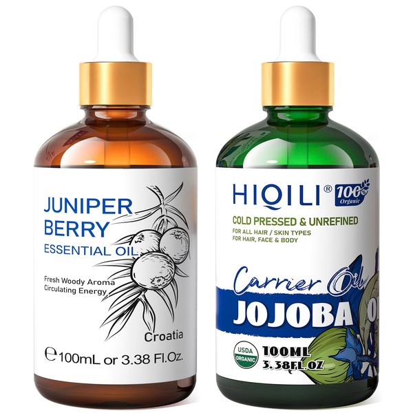 HIQILI HIQILI Juniper Essential Oil and Jojoba Oil, 100% Pure