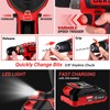 Red Drill Tool Kit Set: 20V Cordless Power Drill Tool