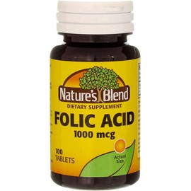 Swanson Nature's Blend Folic Acid 1000 mcg 100 Tablets