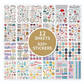KEKEMEOW Love Stickers 12 Sheets, 610+Pcs Valentine's Day Stickers for Laptops, Gifts, Appointments, Budgeting, Romantic Stickers for Cards Envelopes Scrapbooking Supplies