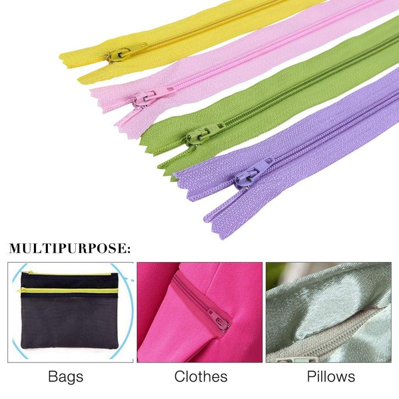 Tweal Nylon Zips 23cm 25 Colors Nylon Zips for Sewing