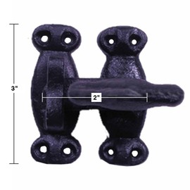 Renovators Supply Manufacturing Door Latch 2 in. Black Wrought Iron Latch Latch Lock for Cabinets/Windows with Mounting Hardware Pack of 10