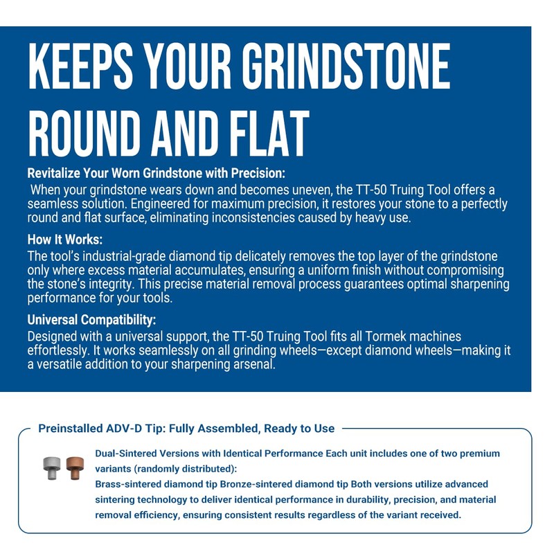 DCOMA Grindstone Truing and Dressing Tool Compatible with Tormek TT-50,