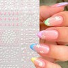 Flower Nail Art Stickers 3D Self Adhesive Pink White Nail