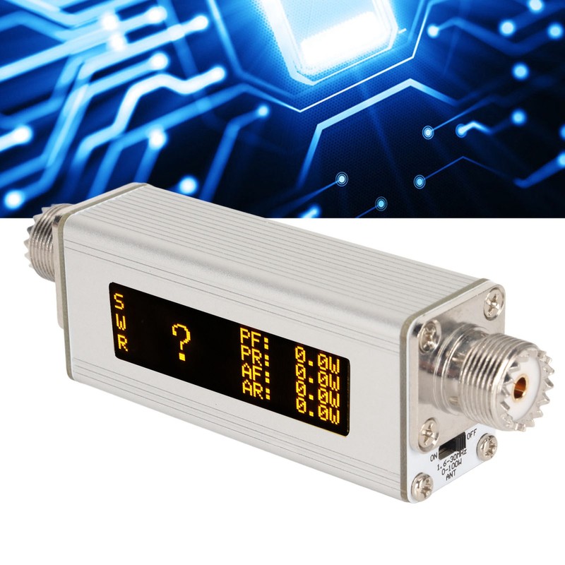 Mini SWR Power Meter 1.6‑30MHz High Frequency 0‑100W 350mAh Shortwave
