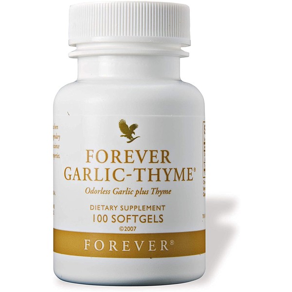 Forever Living | Forever Garlic-Thyme - Odorless Garlic Supplements with Thyme, Easy-to-Take Garlic Pill that Promotes Cardiovascular Health and Consist of Immune Support Supplement, 100 Soft gels
